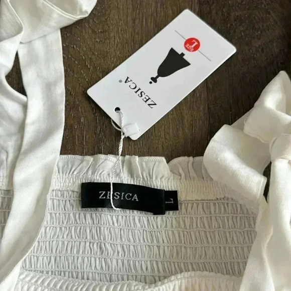 ZESICA Women's Spaghetti Strap Dress. White. New with tags.  Women’s size large. - Picture 4 of 6